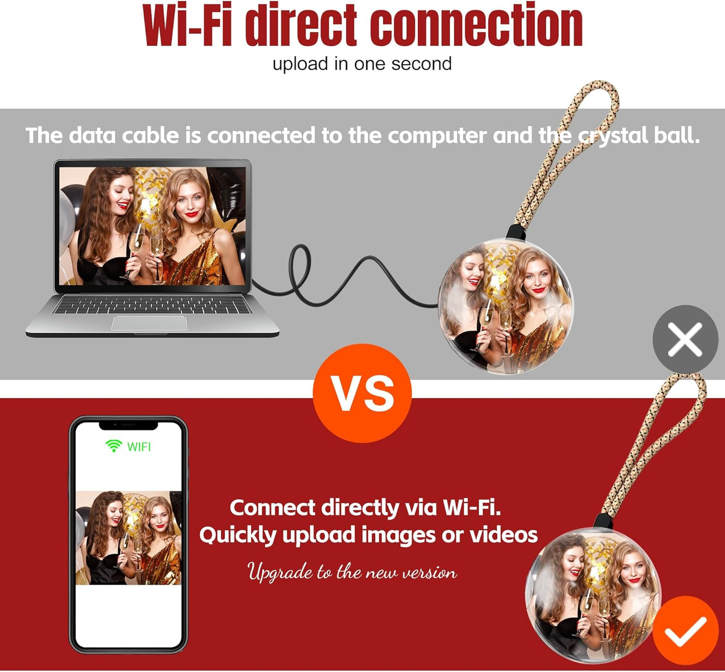 Aura Sphere digital memory display
